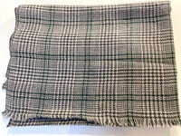 Les Sûtras Unisex Wool Scarf – Black Checks