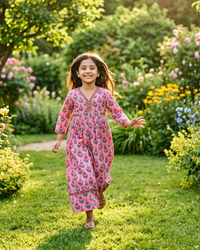Robe multicolore en soie et viscose