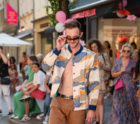 Denim Printed Reversible Jacket for Men