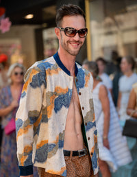 Denim Printed Reversible Jacket for Men