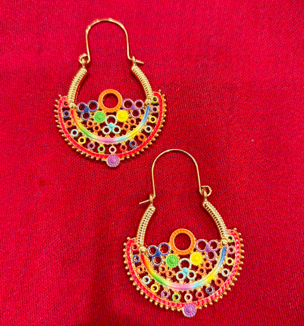 Boucles d'oreilles rondes en pierre de verre