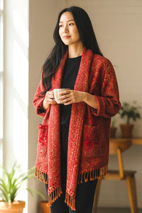 Wool Jacket Overlay Red