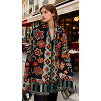 Wool scarf with Threadwork