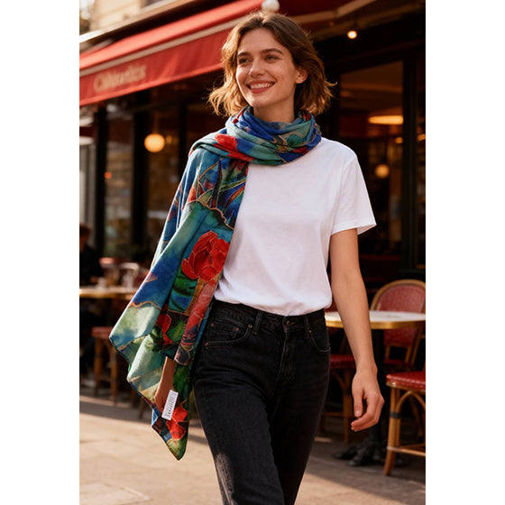 Wool Silk Lotus Scarf