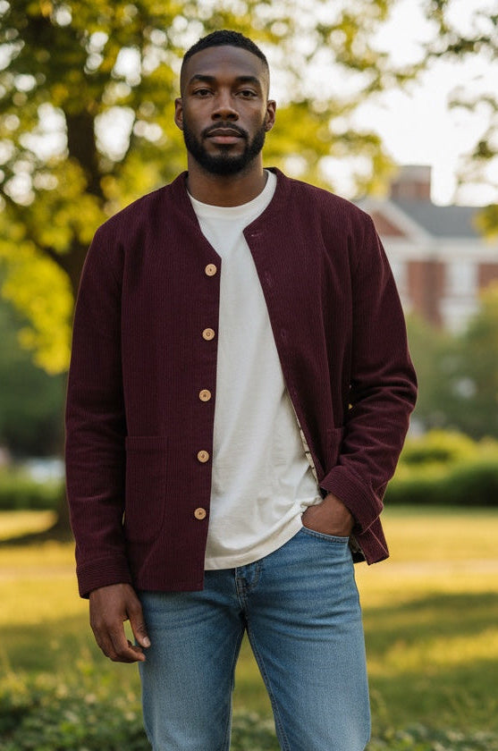 Corduroy Jacket for Men Burgundy/ Wine