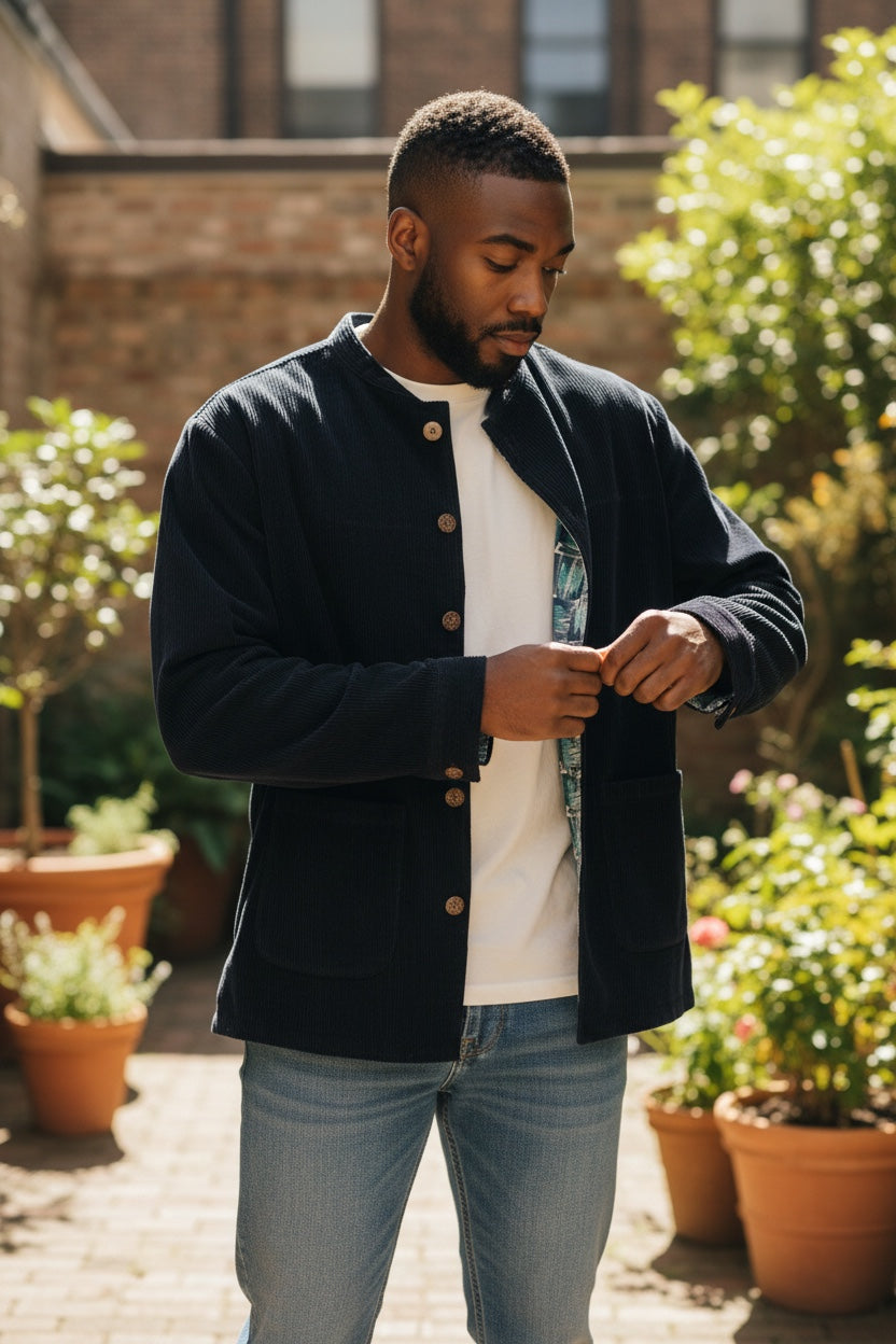 Corduroy Jacket for Men Charcoal Grey