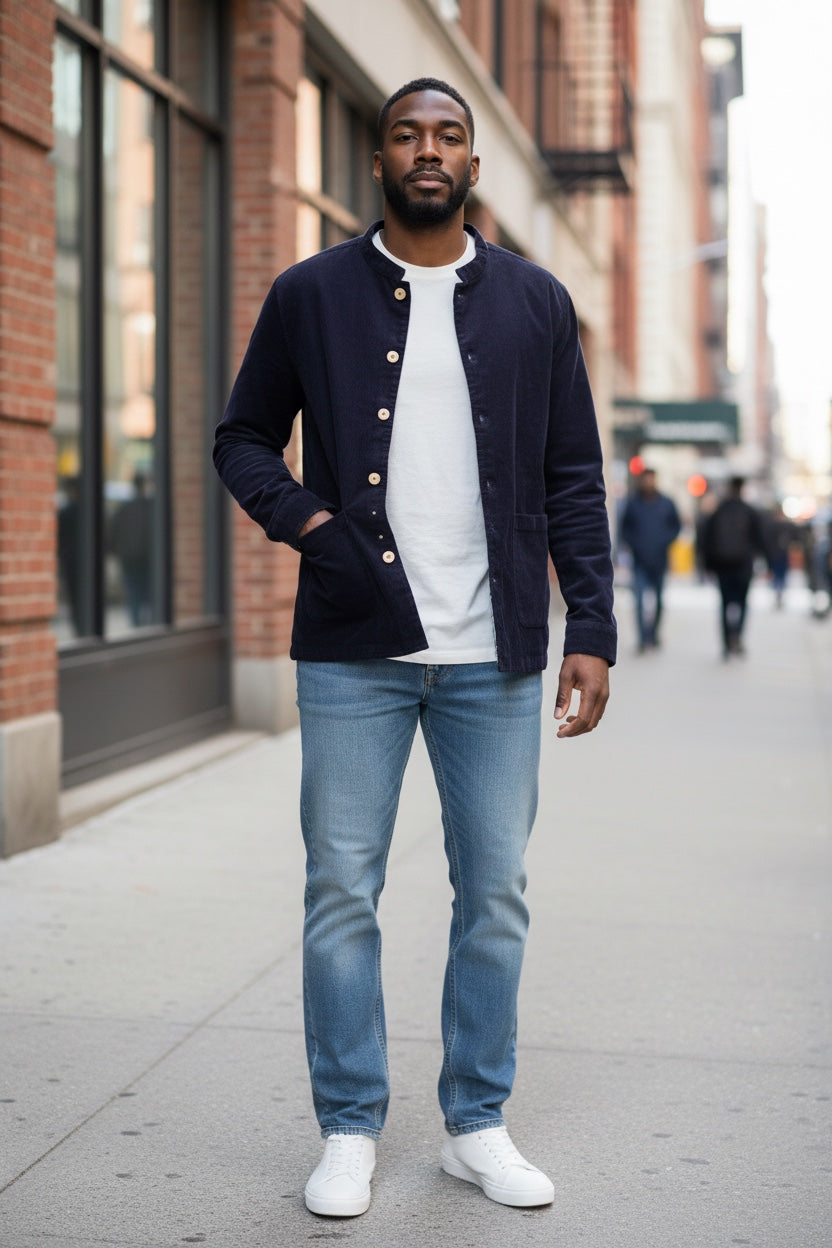 Corduroy Jacket for Men Aubergine