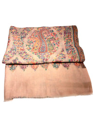 Les Sûtras Fine - Wool - Scarf with Heritage Border – Camel