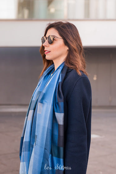Les Sûtras Silk Scarf - Blue Tiles