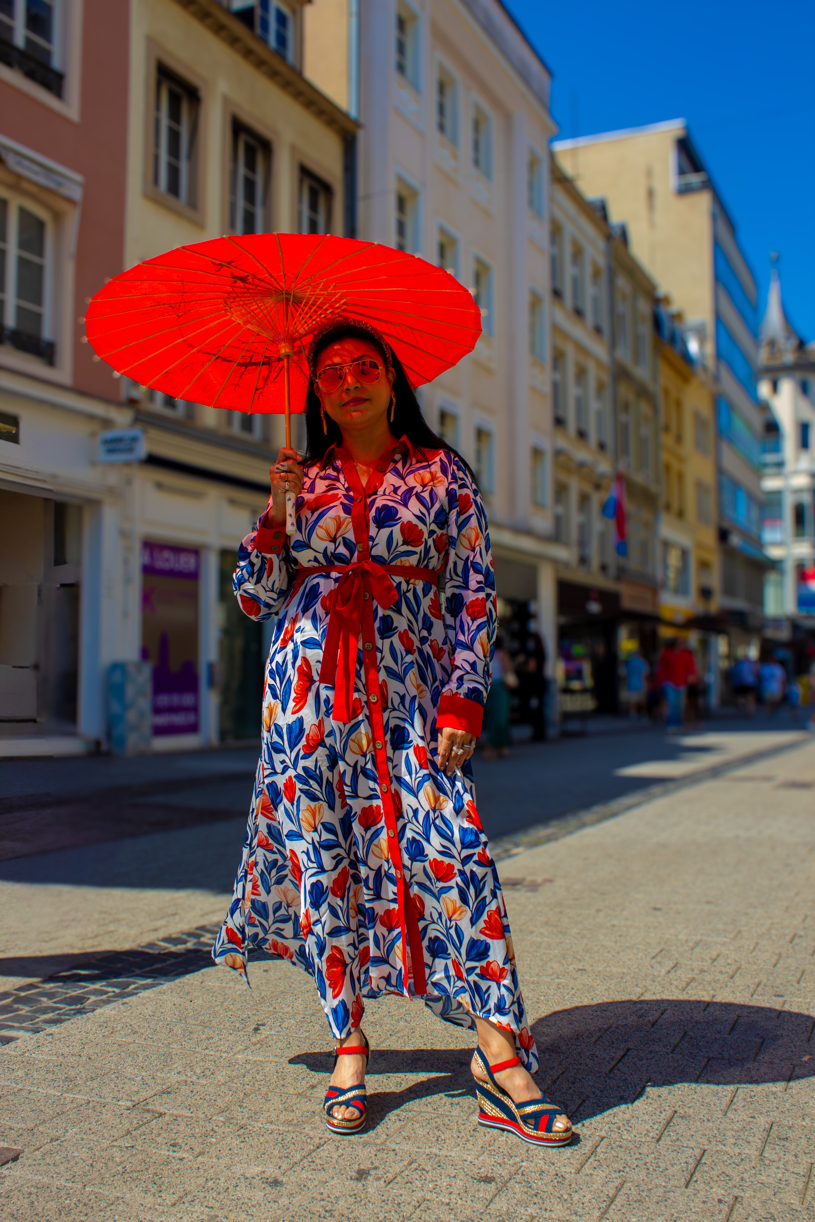 White Floral Modal Shirt Dress