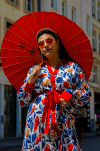 White Floral Modal Shirt Dress