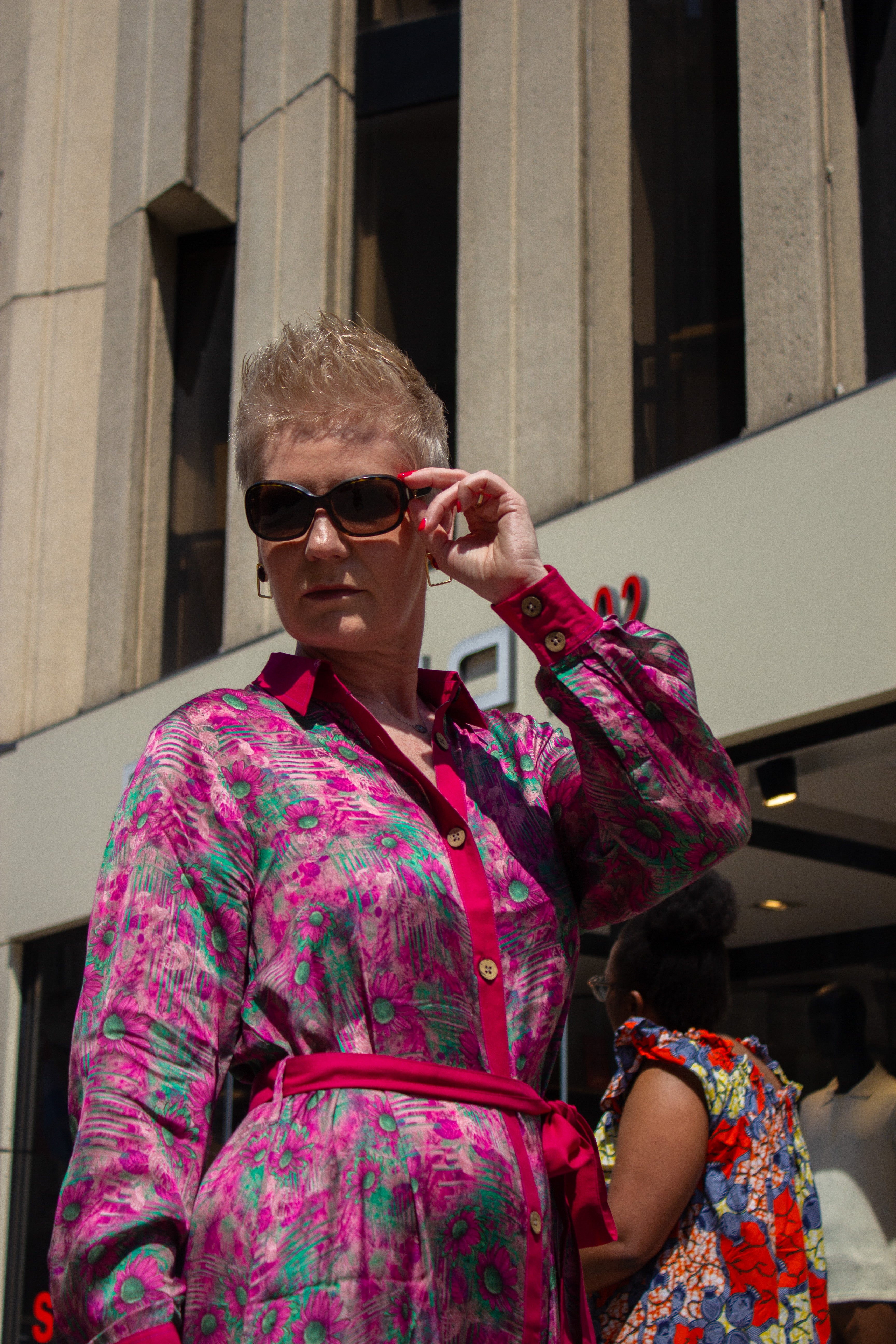 Pink Floral Modal Shirt Dress