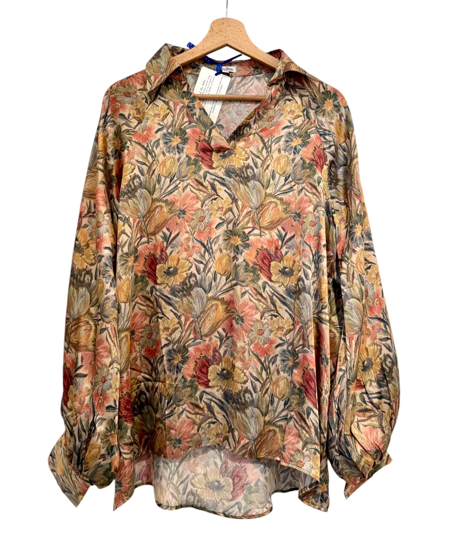 Floral Viscose Satin Blouse