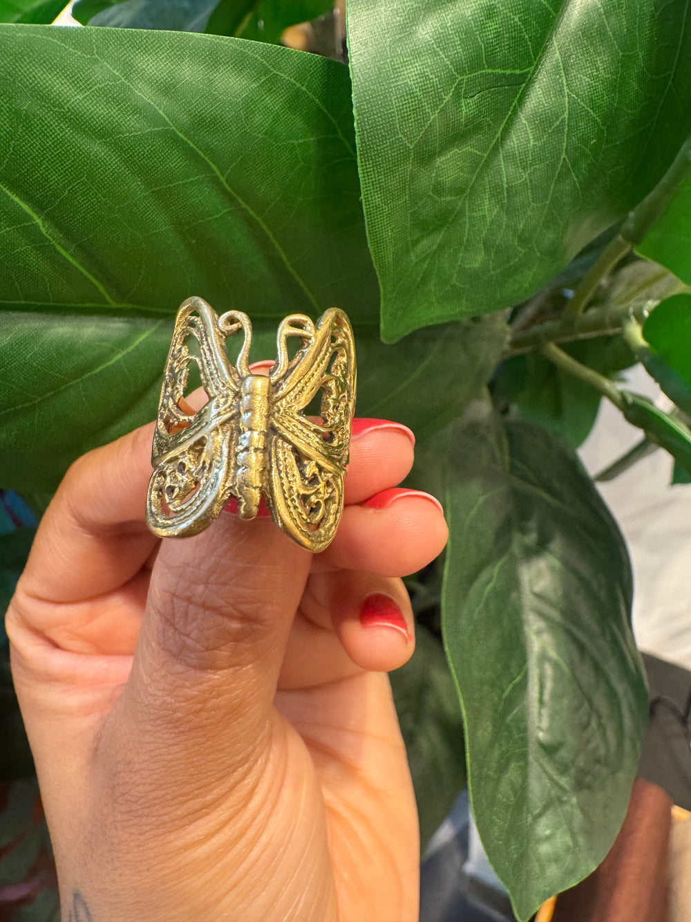 Gold-Tone Butterfly Ring