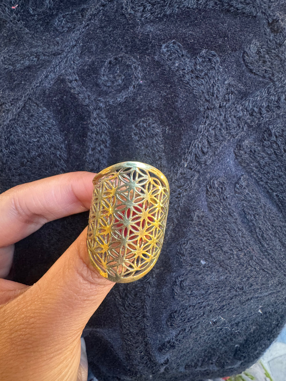 Gold-Tone Elongated Ring