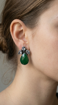 Emerald Jade Stud Earring