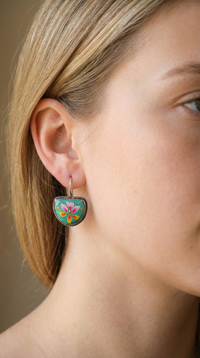 Half-Moon hand painted Earrings