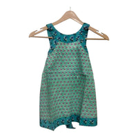 Kids Collection - Teal Floral Dress Sleeveless - Cotton