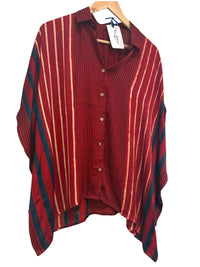 Les Sûtras Modal Silk Kaftan - Block Print Top - Maroon