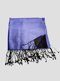 Les Sûtras Reversible Silk Scarf – Deep Purple & Black
