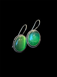 Green Cabochon Stone Earrings