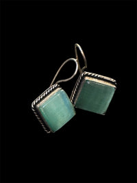 Green square stone Earrings