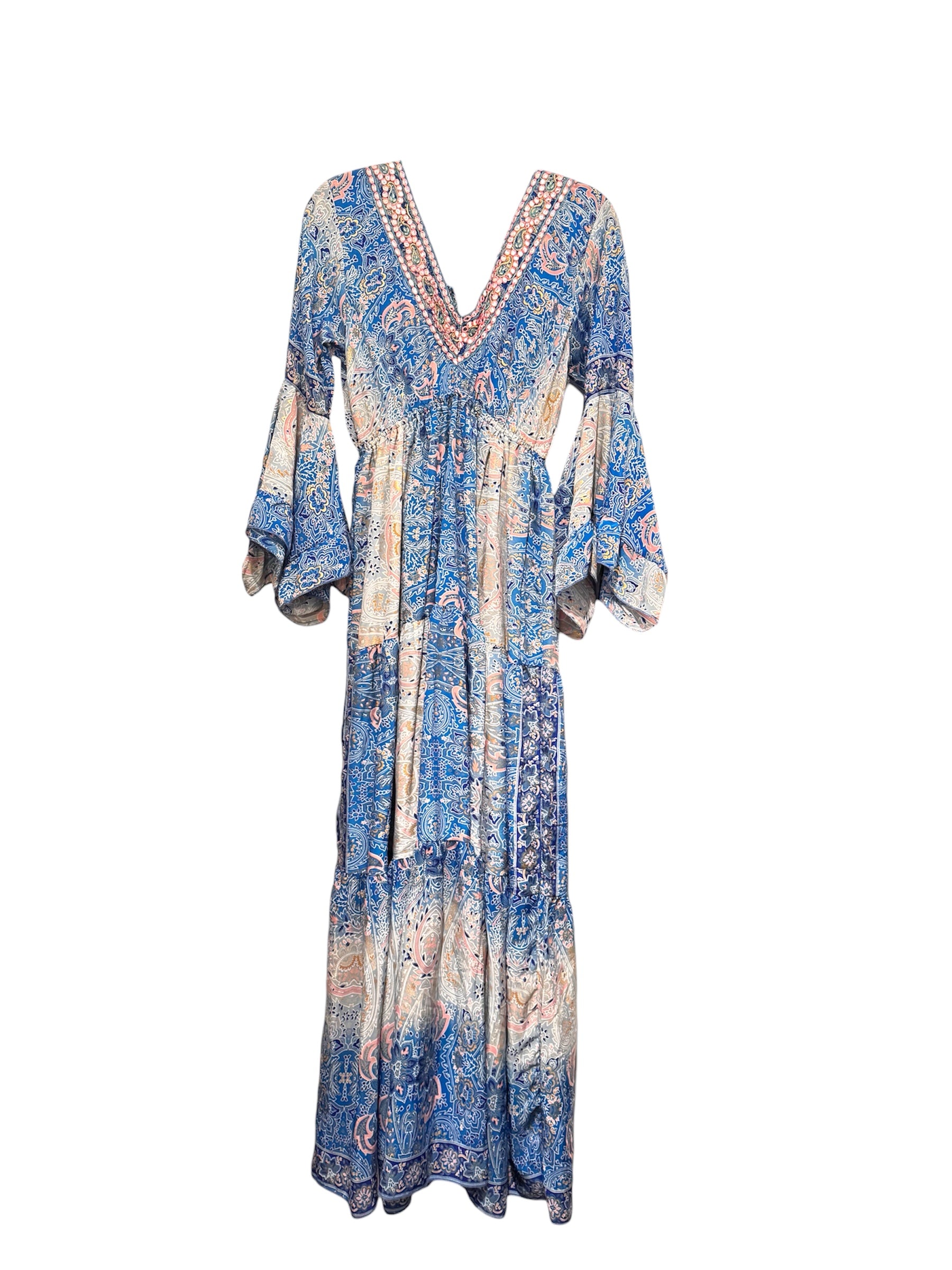 Blue Silk Viscose Dress