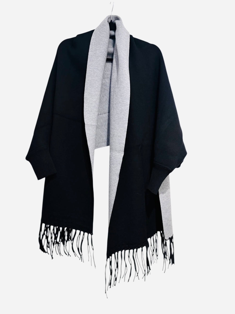 Reversible cape scarf with sleeves