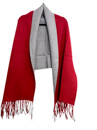 Reversible cape scarf with sleeves