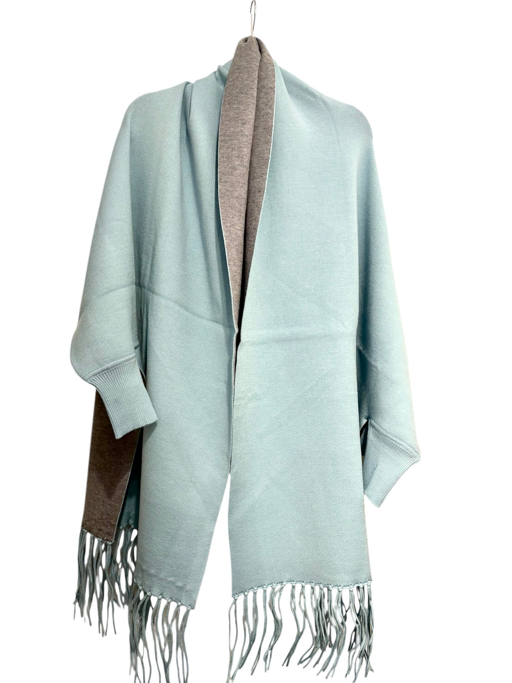 Reversible cape scarf with sleeves