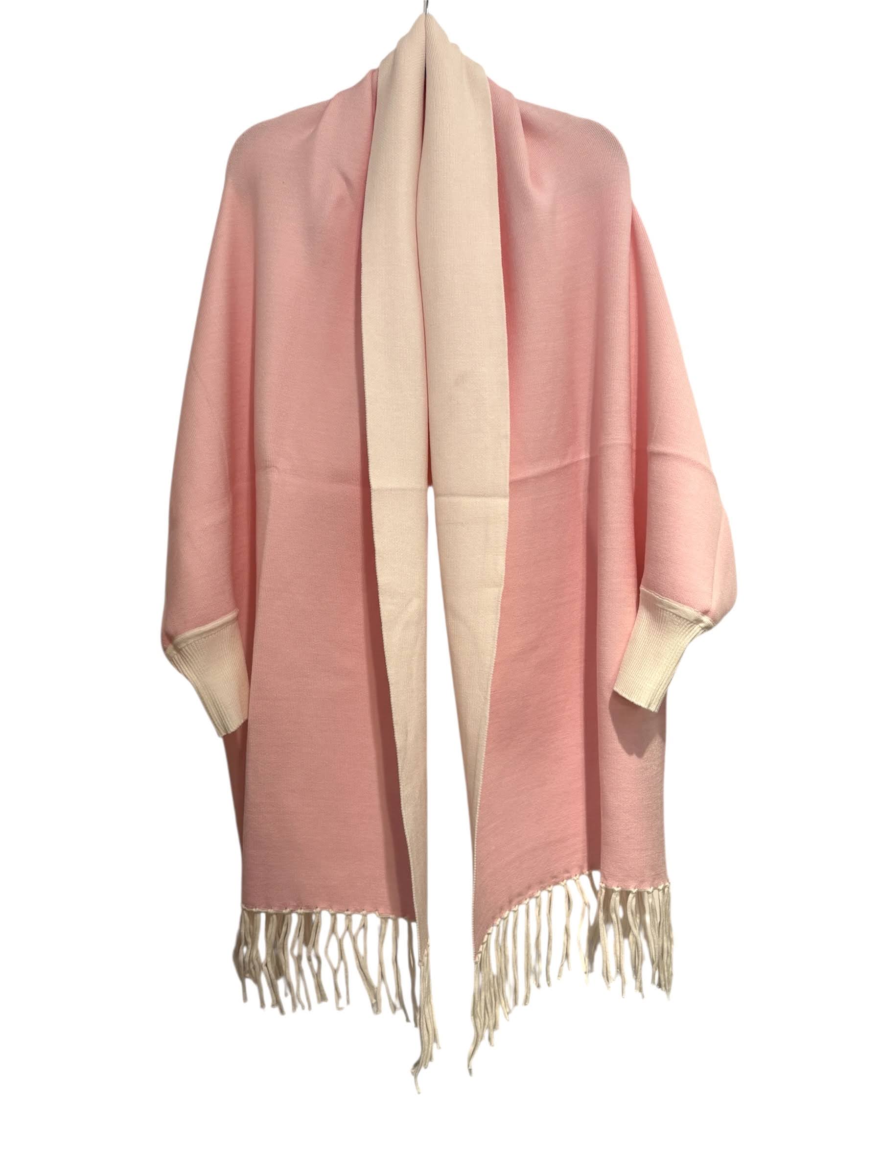 Reversible cape scarf with sleeves