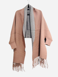 Reversible cape scarf with sleeves