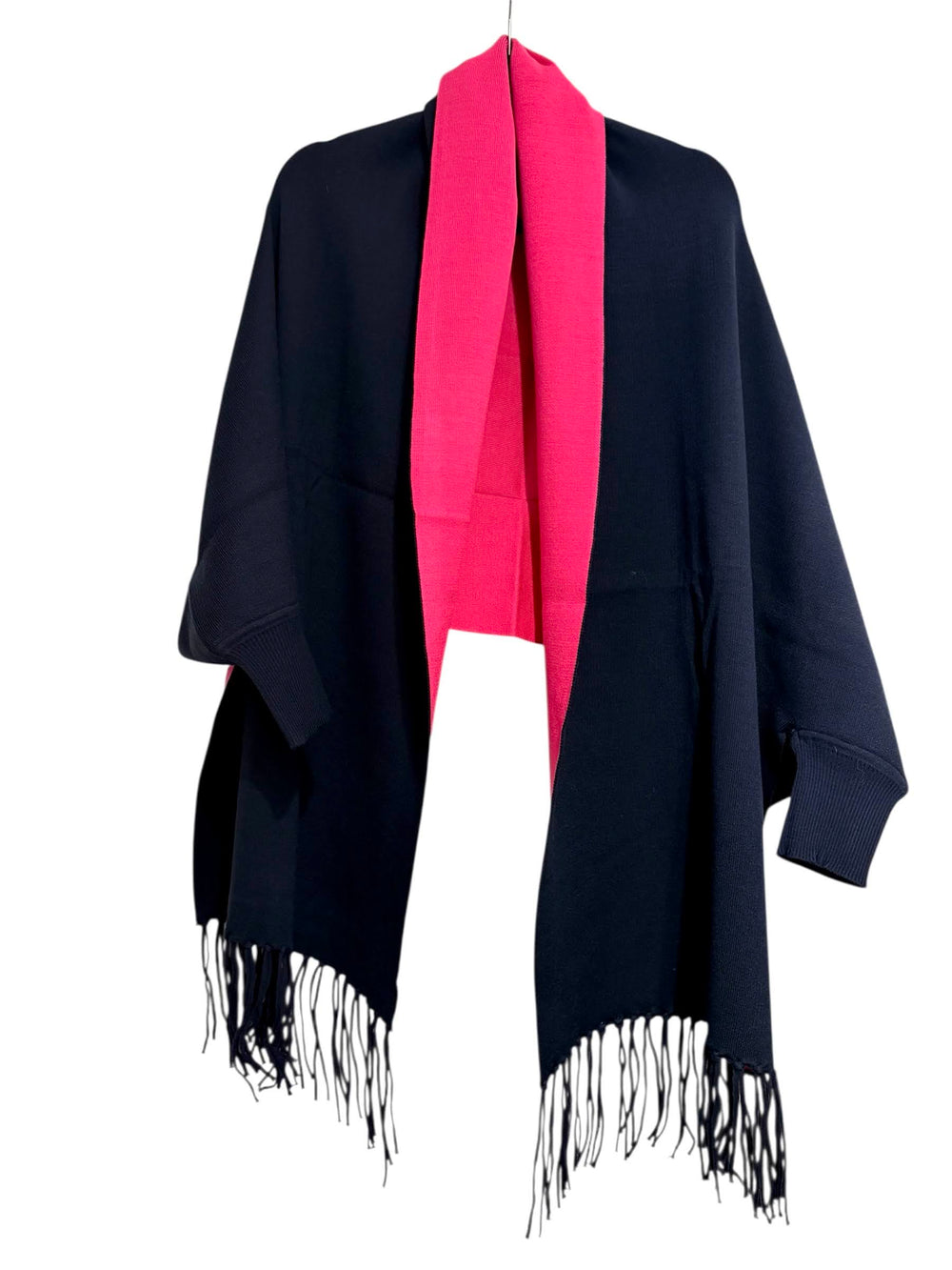 Reversible cape scarf with sleeves