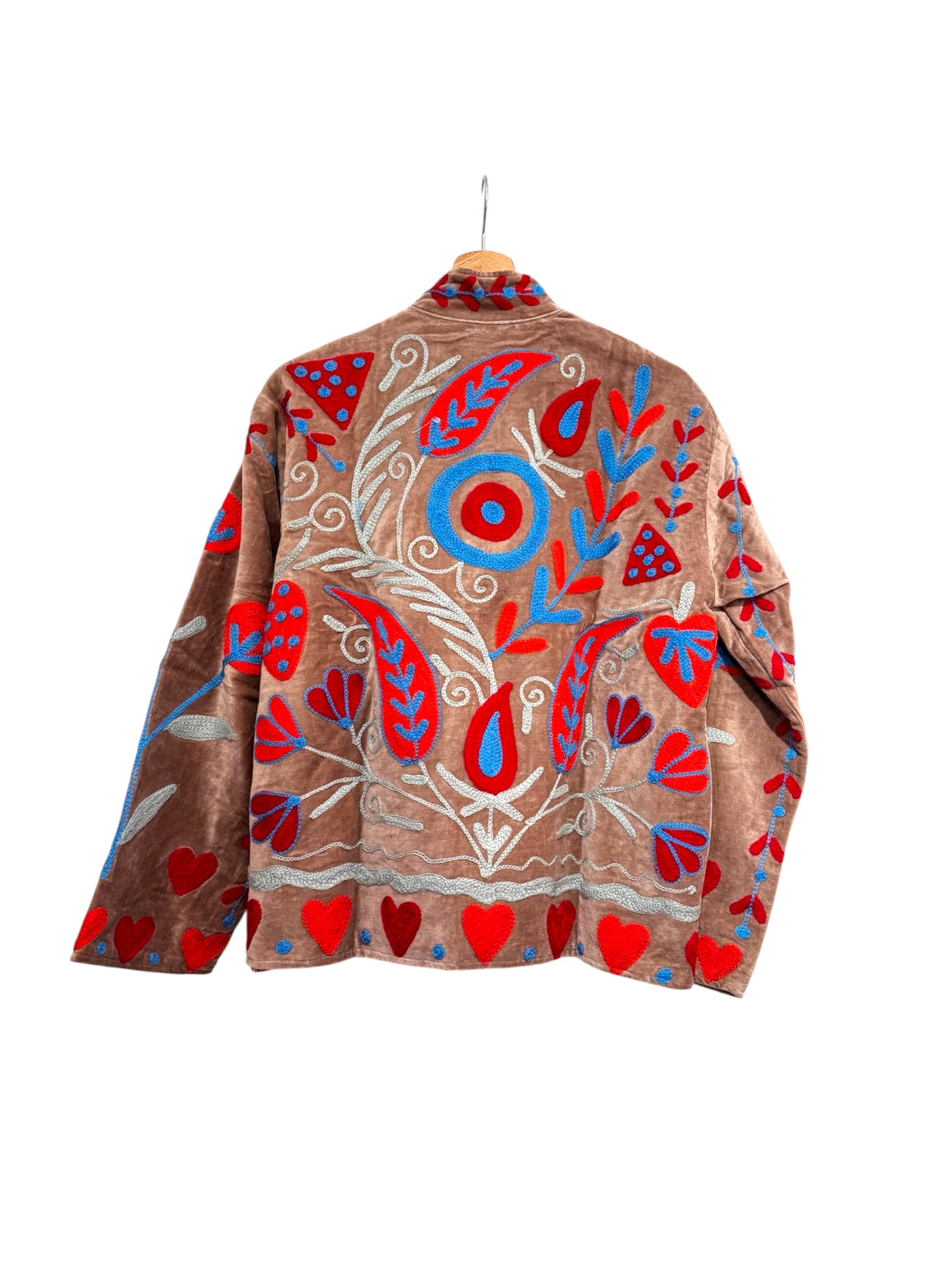 Samtjacke mit Stickerei