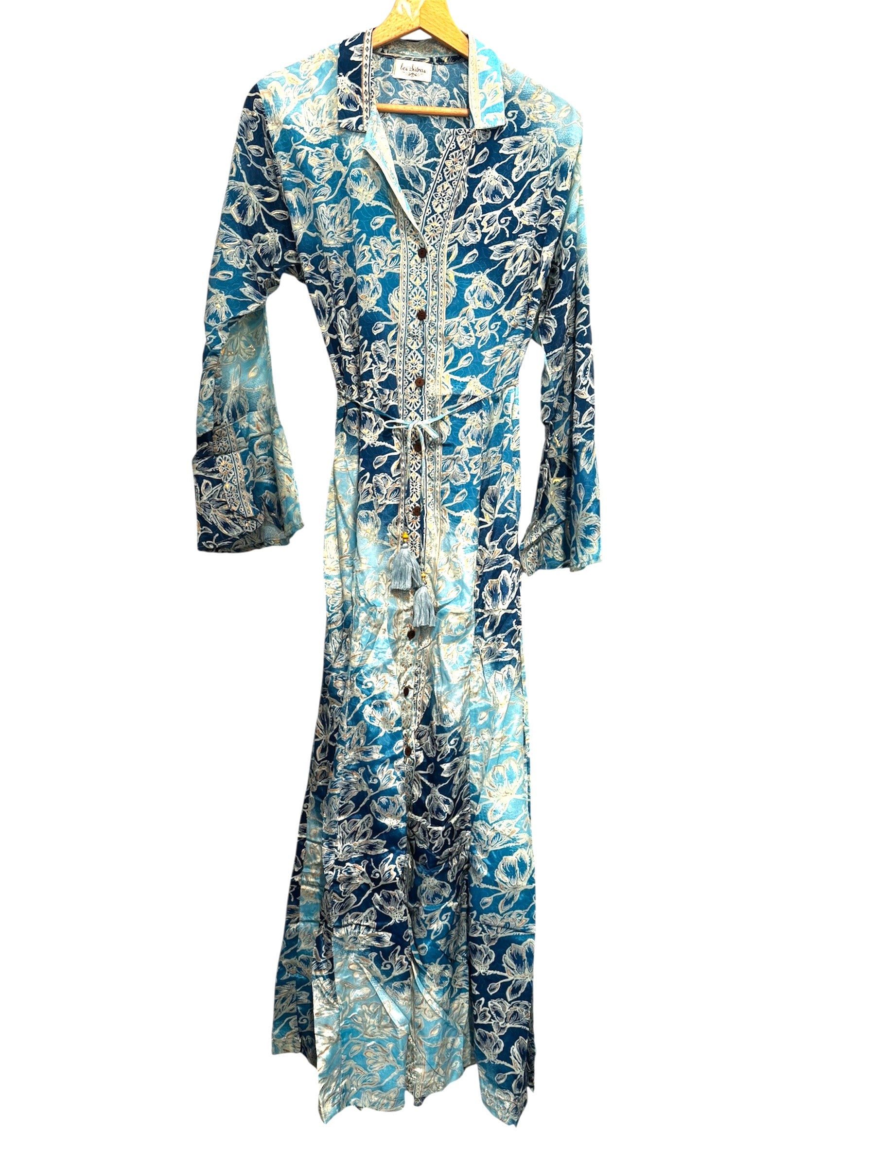 Muticolor Silk Viscose Dress Blue