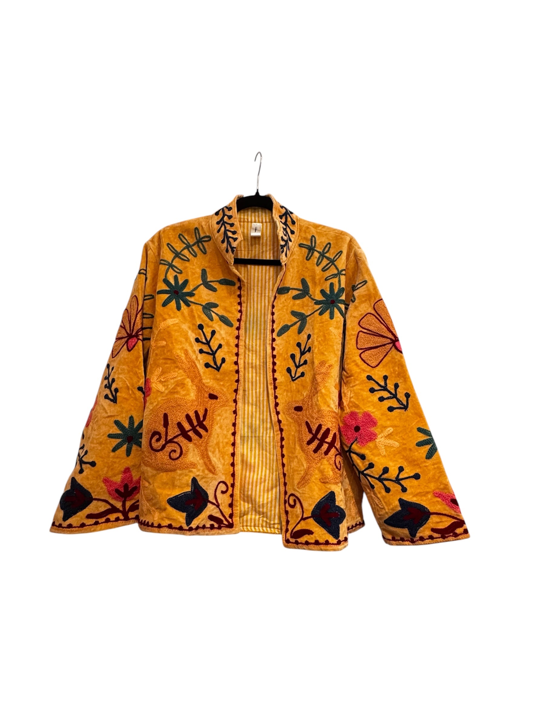 Samtjacke mit Stickerei