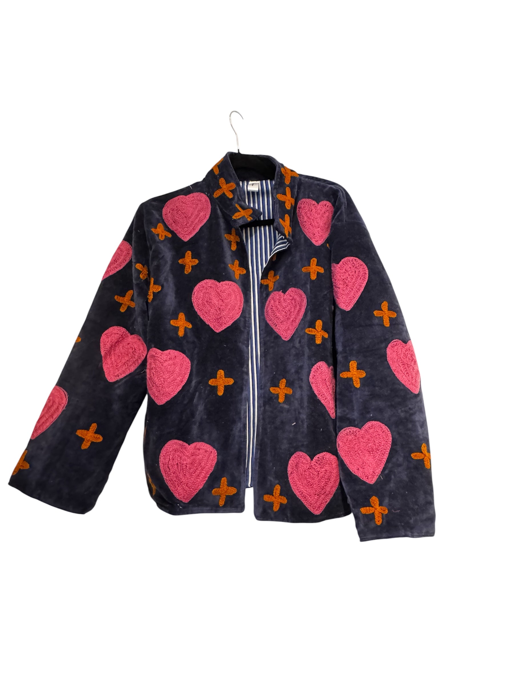 veste en velours brodée