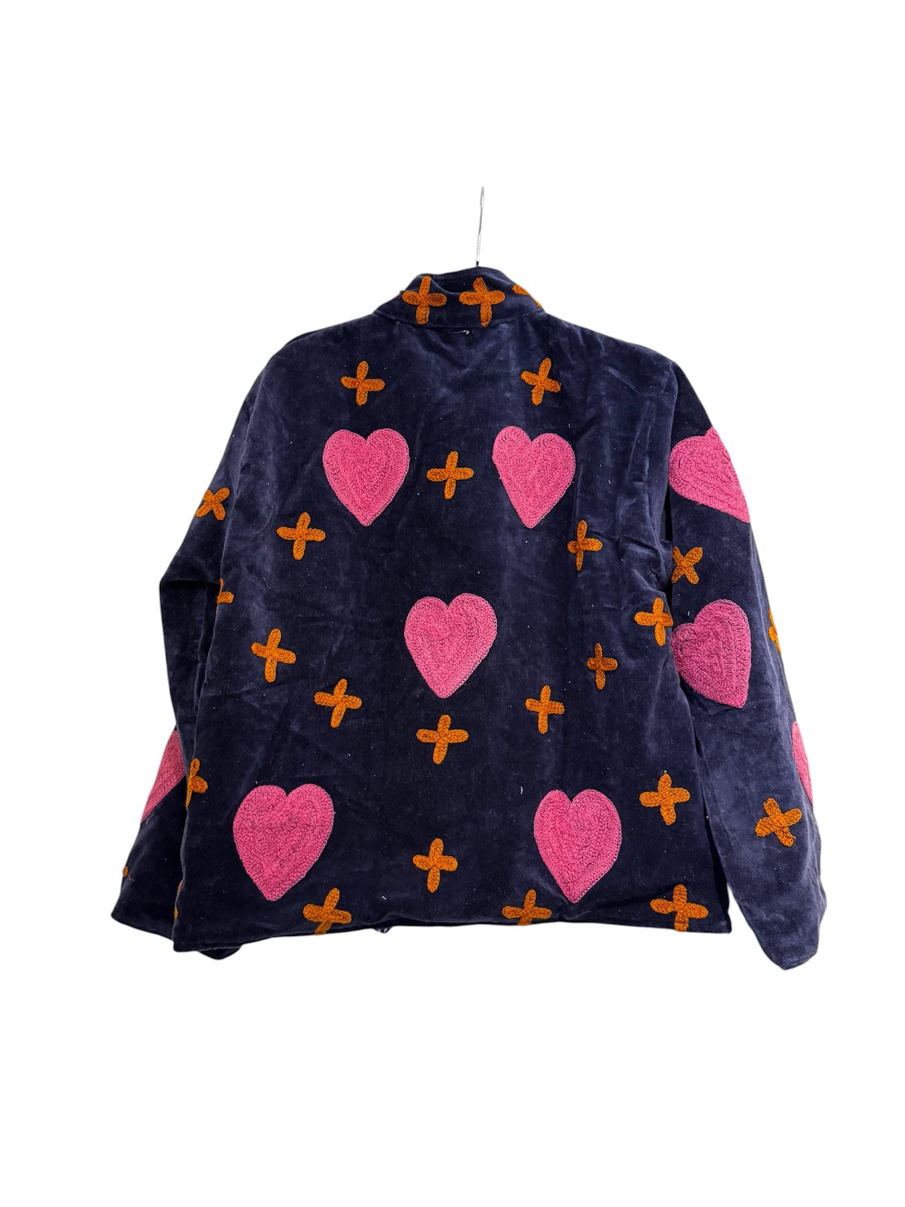 veste en velours brodée