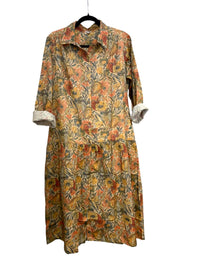 Mehrfarbiges Seidenviskosekleid
