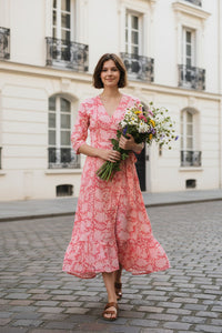 Mehrfarbiges Seidenviskosekleid