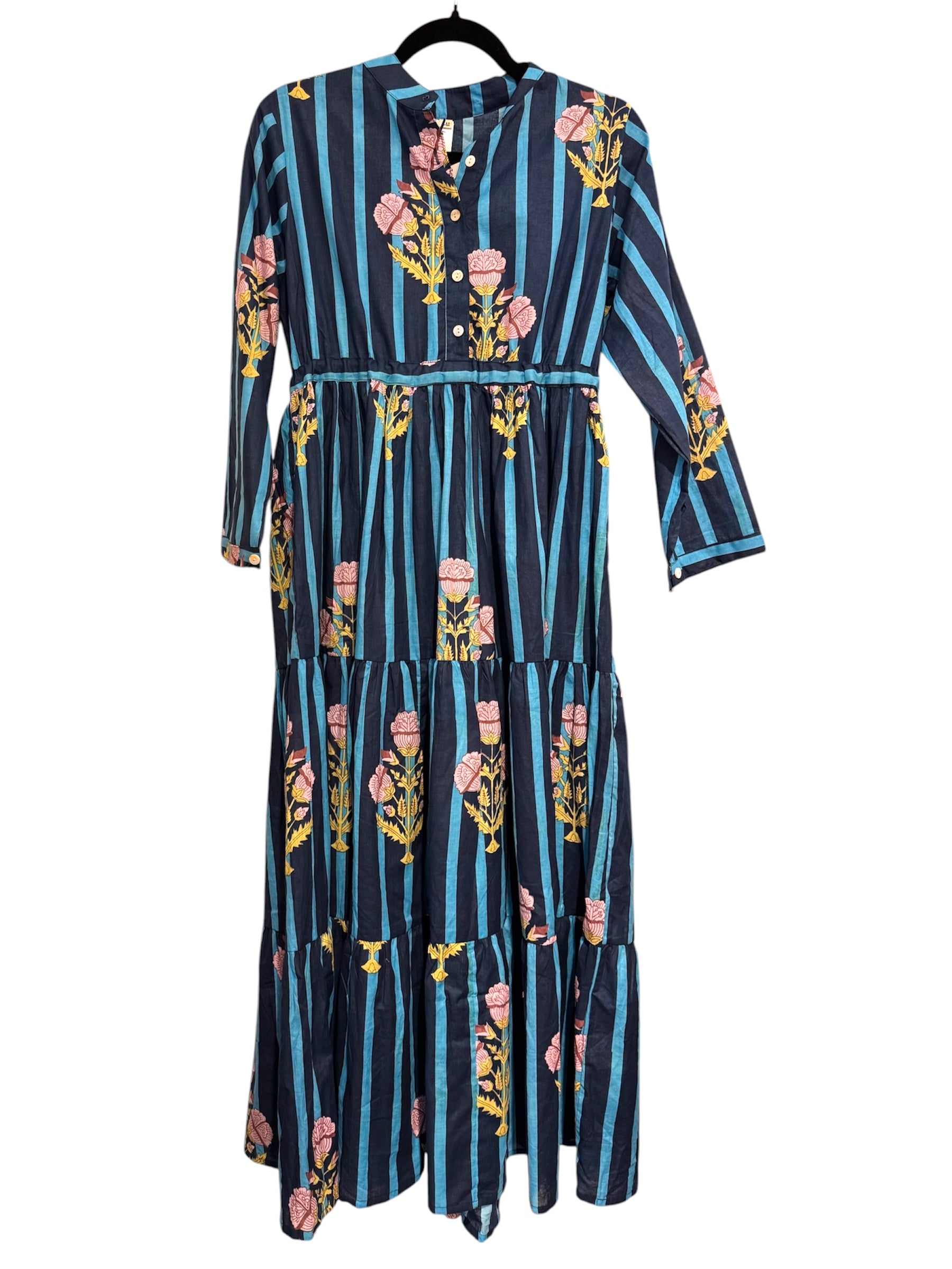 Robe multicolore en soie et viscose