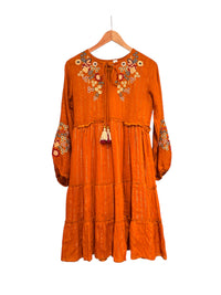 Robe multicolore en soie et viscose
