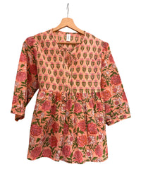 Bluse aus Viskose-Satin mit Blumenmuster