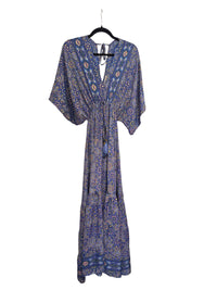 Langes Kleid mit Print in Rosa