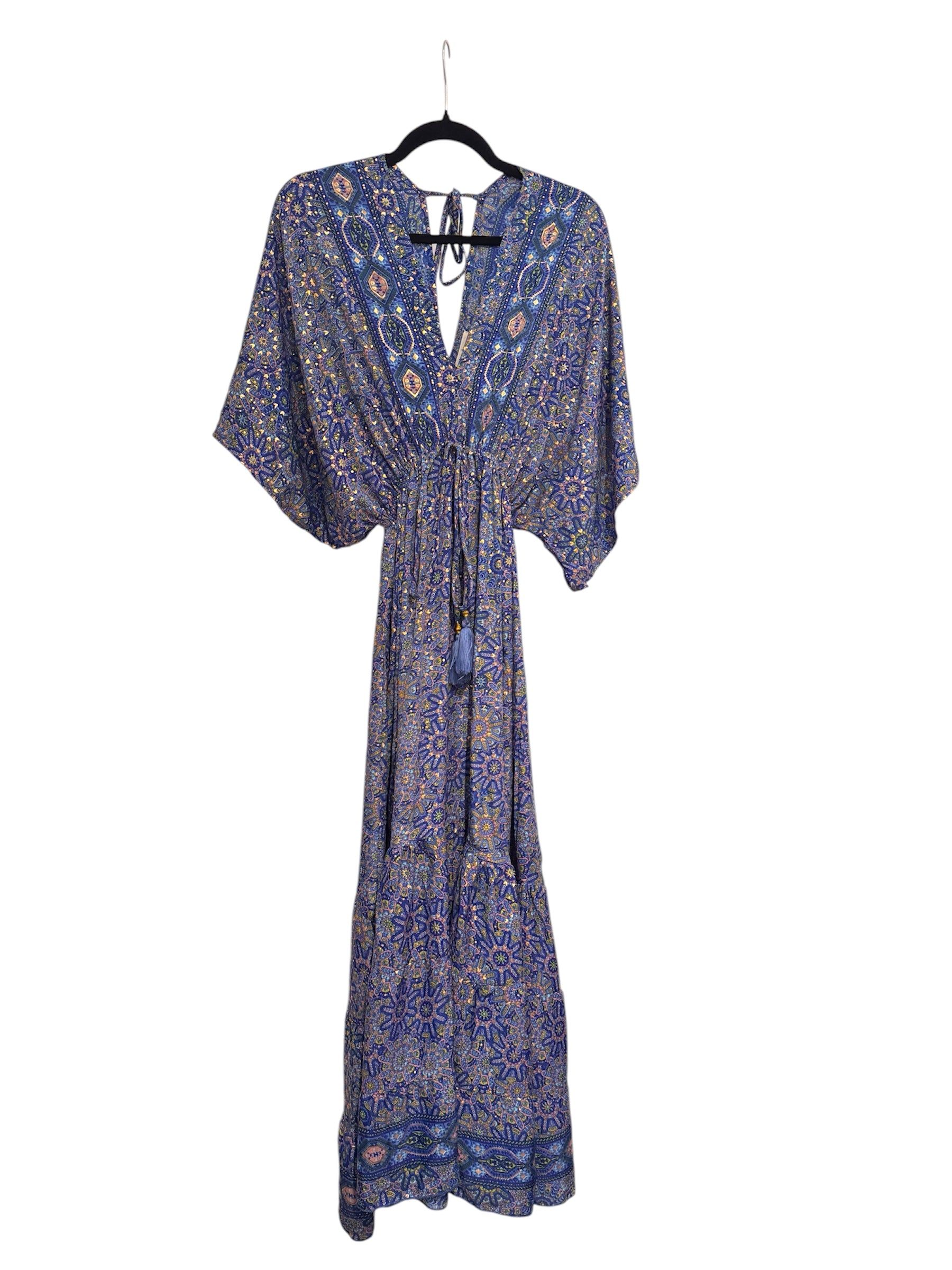 Robe longue rose imprimée