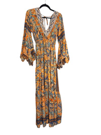 Multicolour Silk Maxi Dress