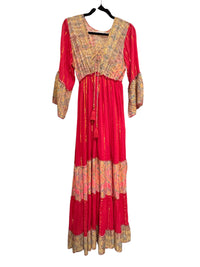 Mehrfarbiges Seidenviskosekleid