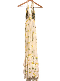 Mehrfarbiges Seidenviskosekleid