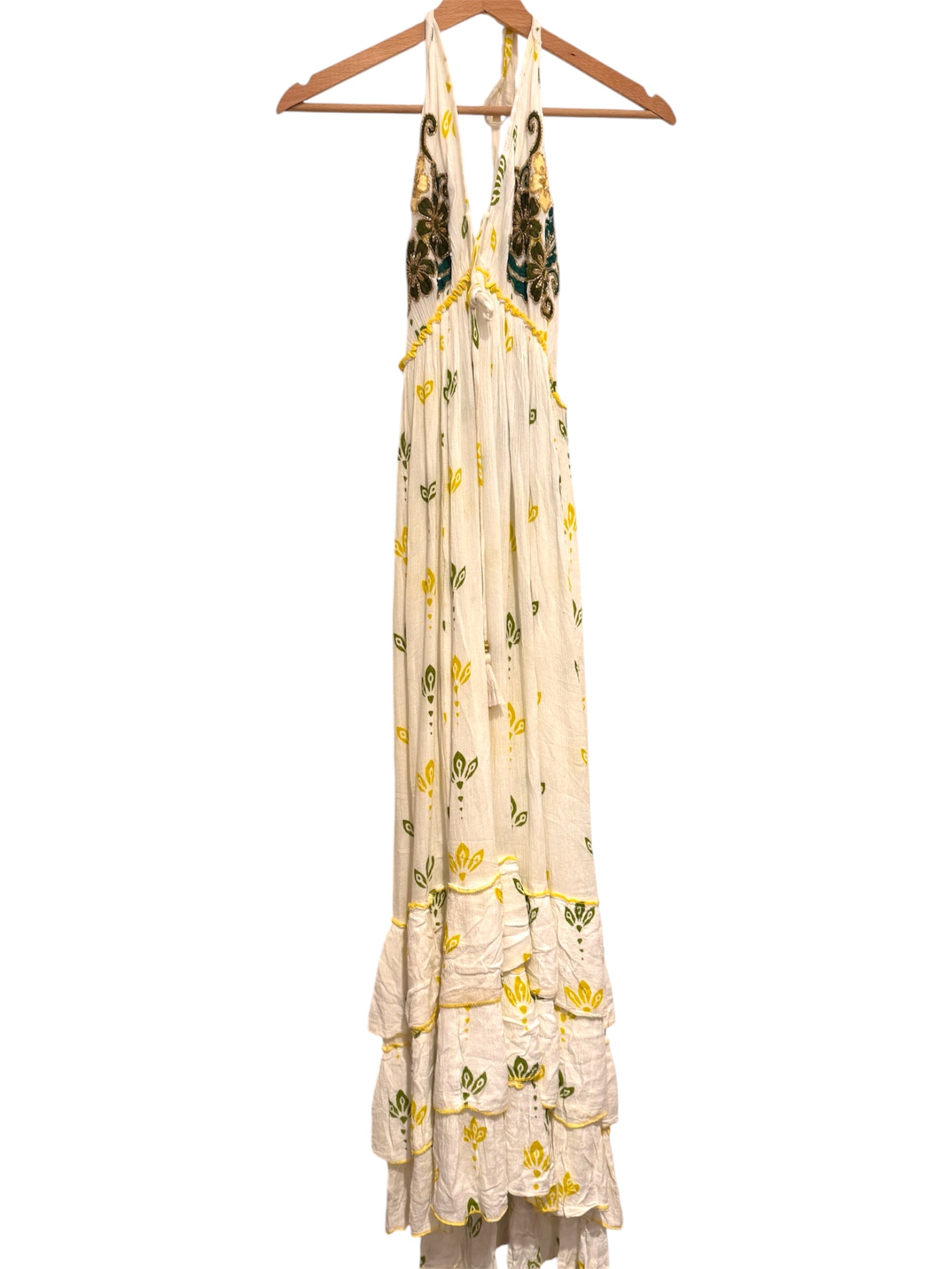Robe multicolore en soie et viscose