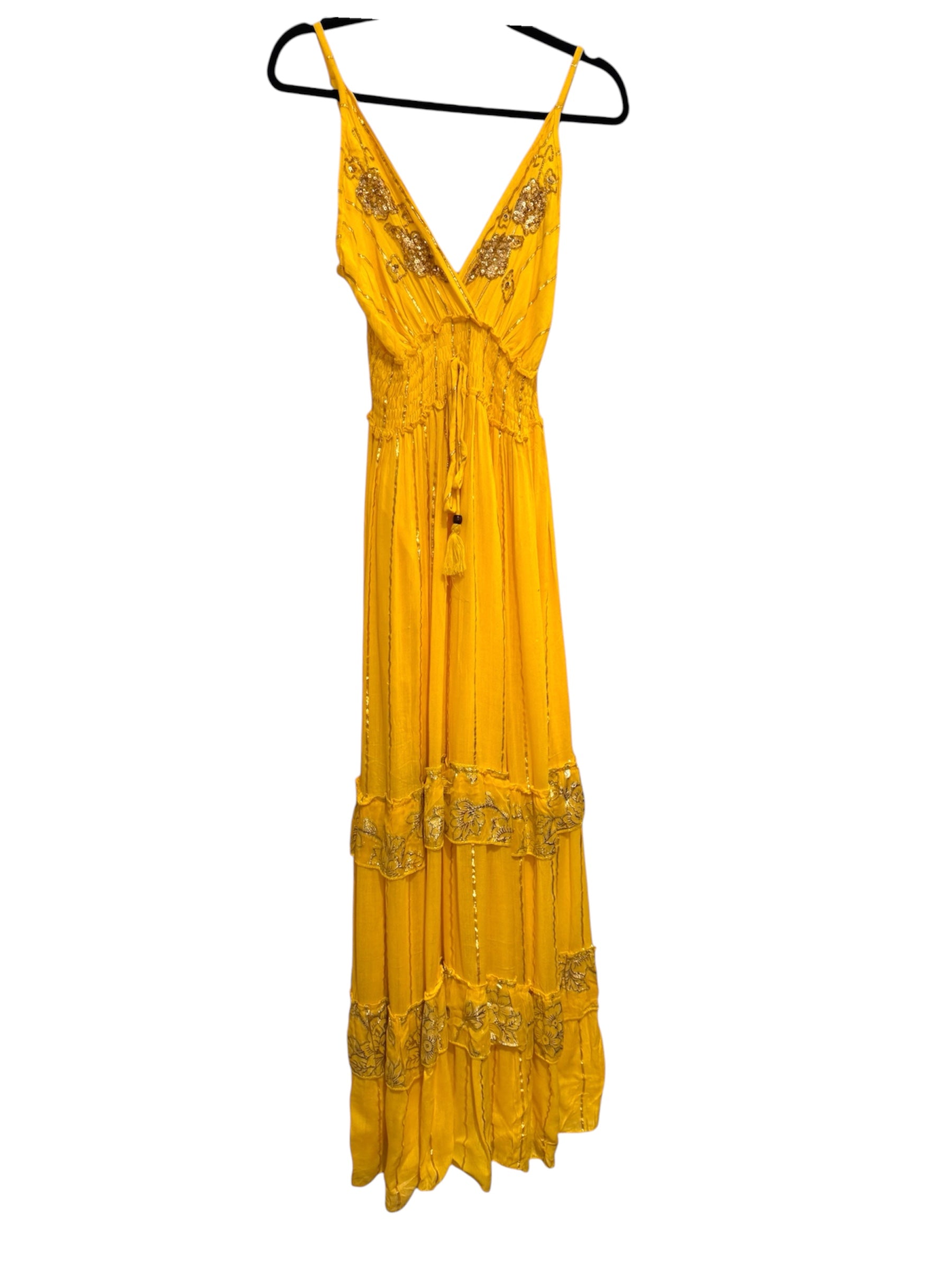 Robe multicolore en soie et viscose